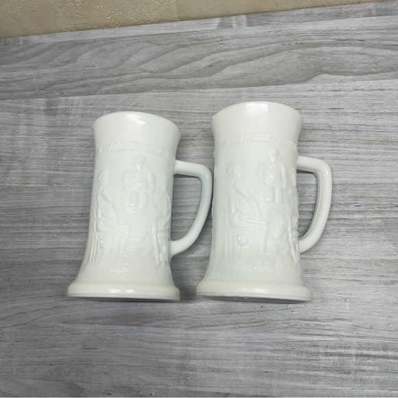 Tiara Exclusive White Milk Glass Mug #10575 In Box Set of 2 Vintage - Picture 6 of 14